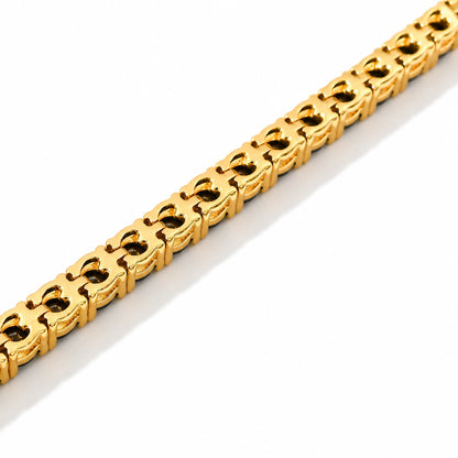 Pulsera tennis oro amarillo circones negros 18.5cm - 4mm