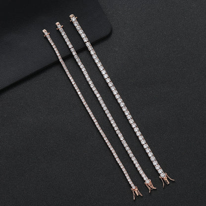 Pulsera tennis oro rosa diamantada 18.5cm - 4mm